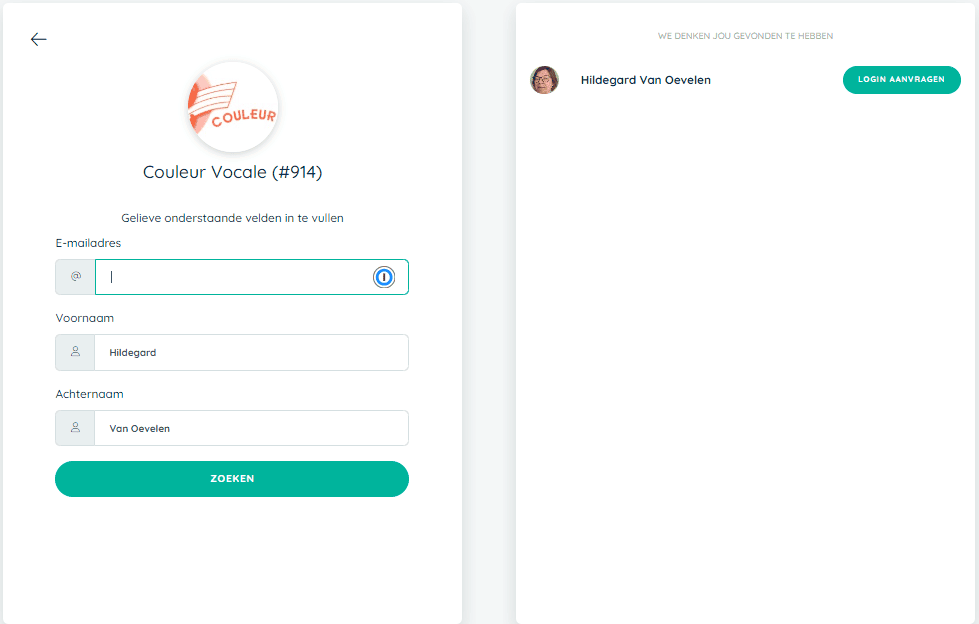 Login aanvragen